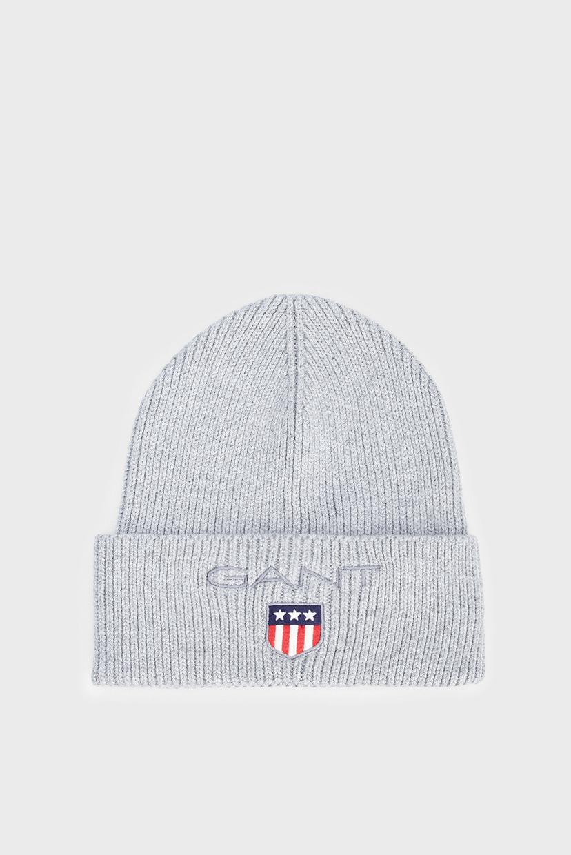

Женская серая шапка MEDIUM SHIELD RIB BEANIE Gant L/XL 991025
