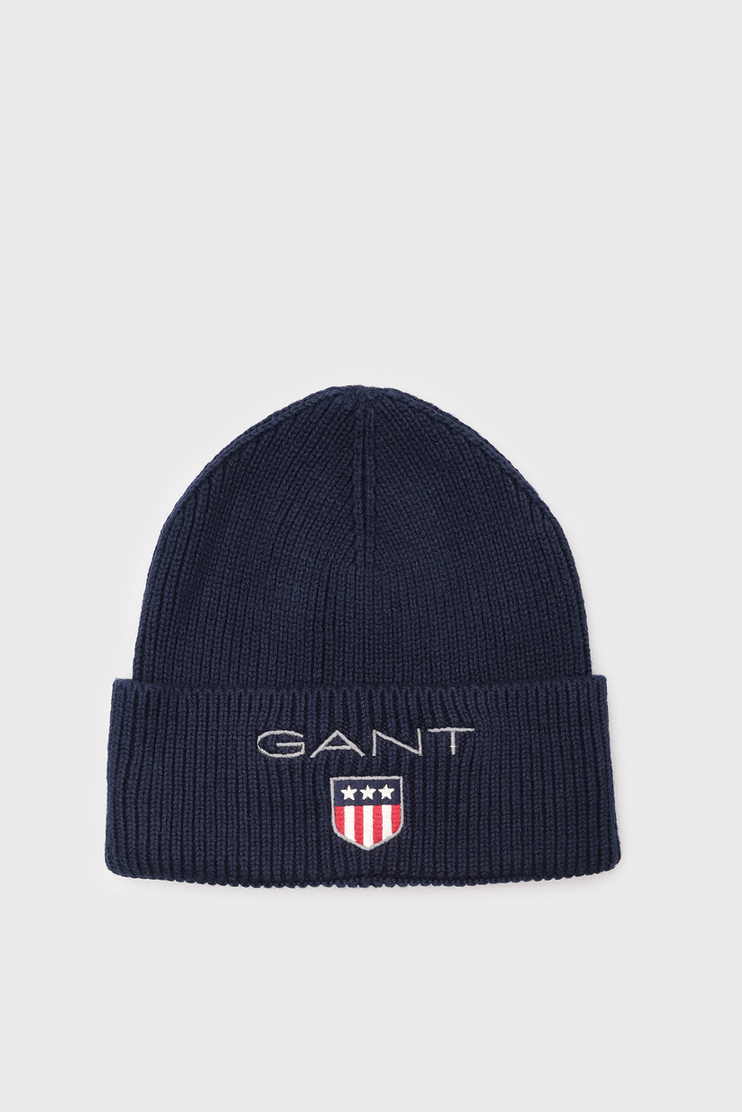 

Женская темно-синяя шапка MEDIUM SHIELD RIB BEANIE Gant L/XL 991025