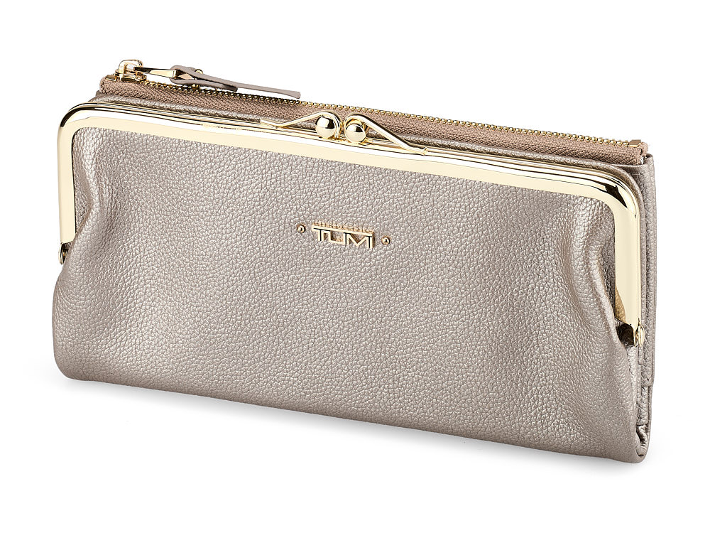 

Женский кошелек из натуральной кожи TUMI 1056 T Silver серебристый