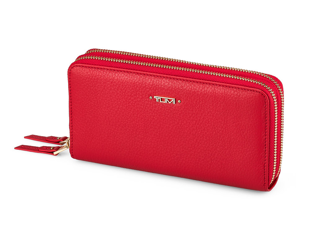 

Женский кошелек - клатч из натуральной кожи TUMI 1052 E Red красный