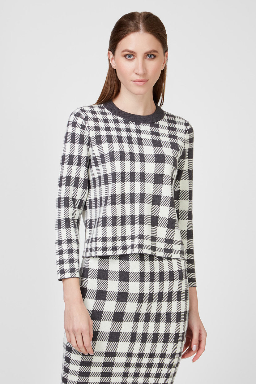 

Женский джемпер в клетку CHECKED INTARSIA CREW Gant  4801151, Женский джемпер в клетку CHECKED INTARSIA CREW Gant S 4801151