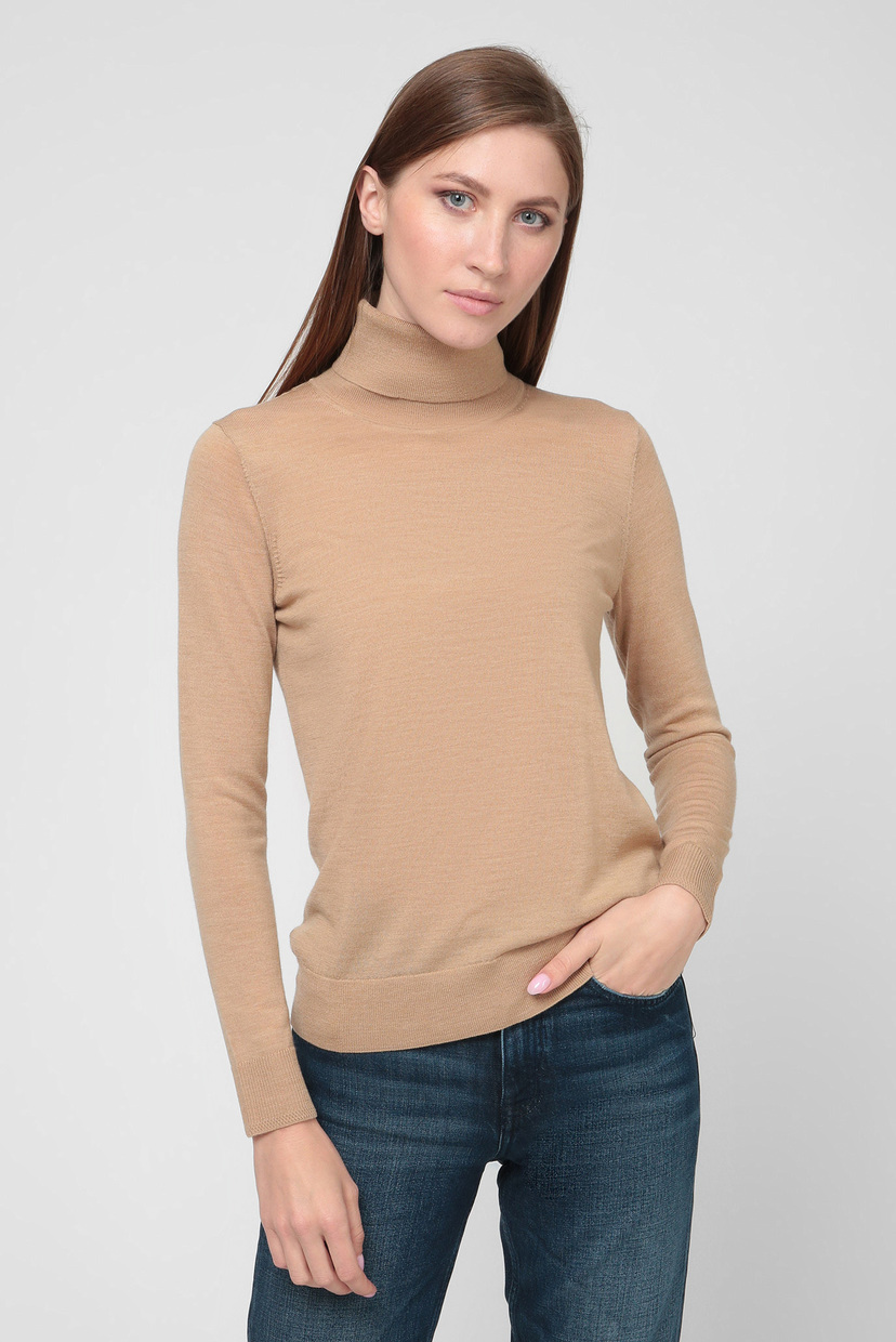

Женский бежевый шерстяной гольф WASHABLE MERINO Gant L 4805523