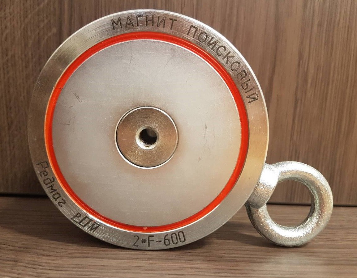 

Поисковый магнит РЕДМАГ F600х2 двухсторонний сила 600кг