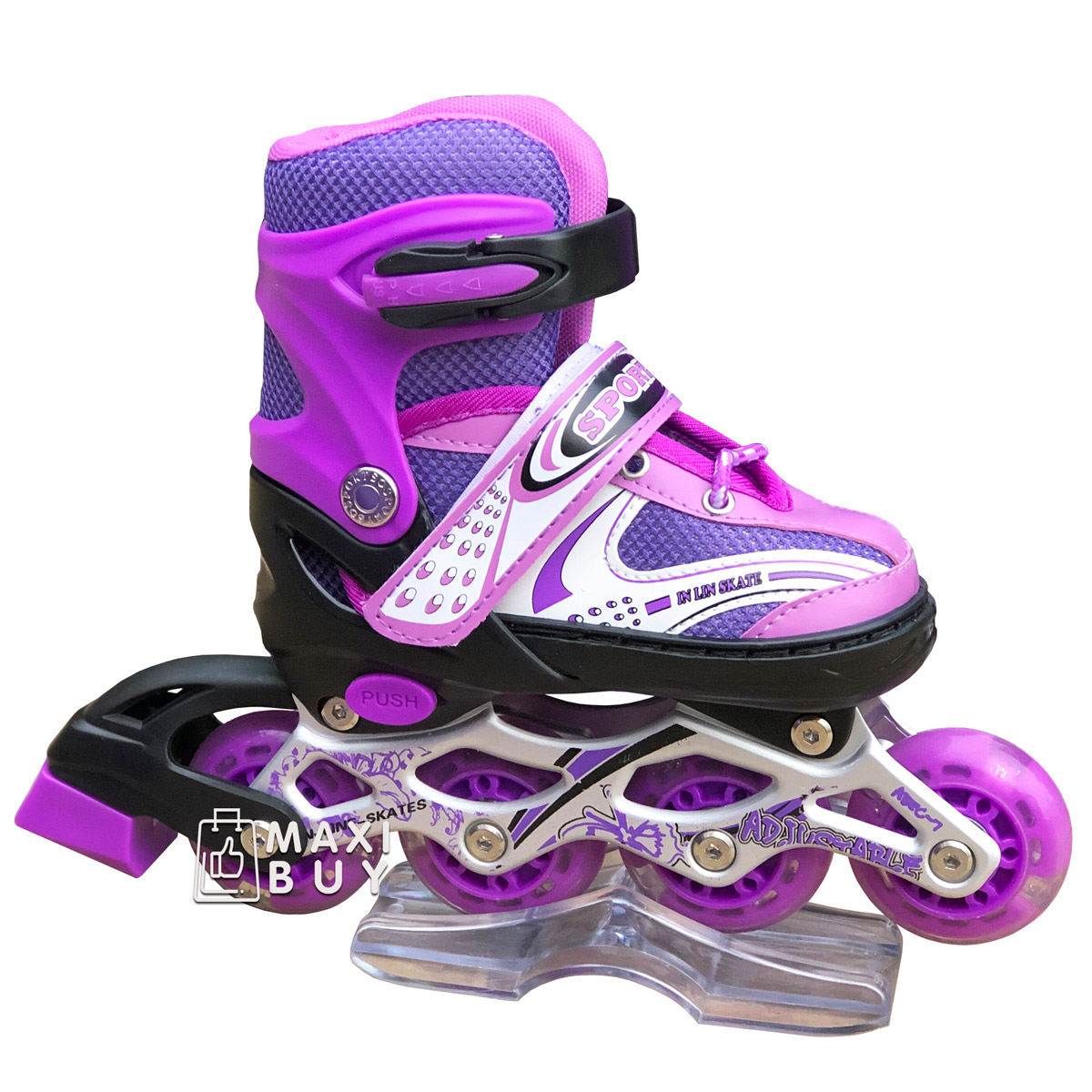 

Роликовые коньки раздвижные SkateX Happy Joy Led 28-33 Фиолетовый