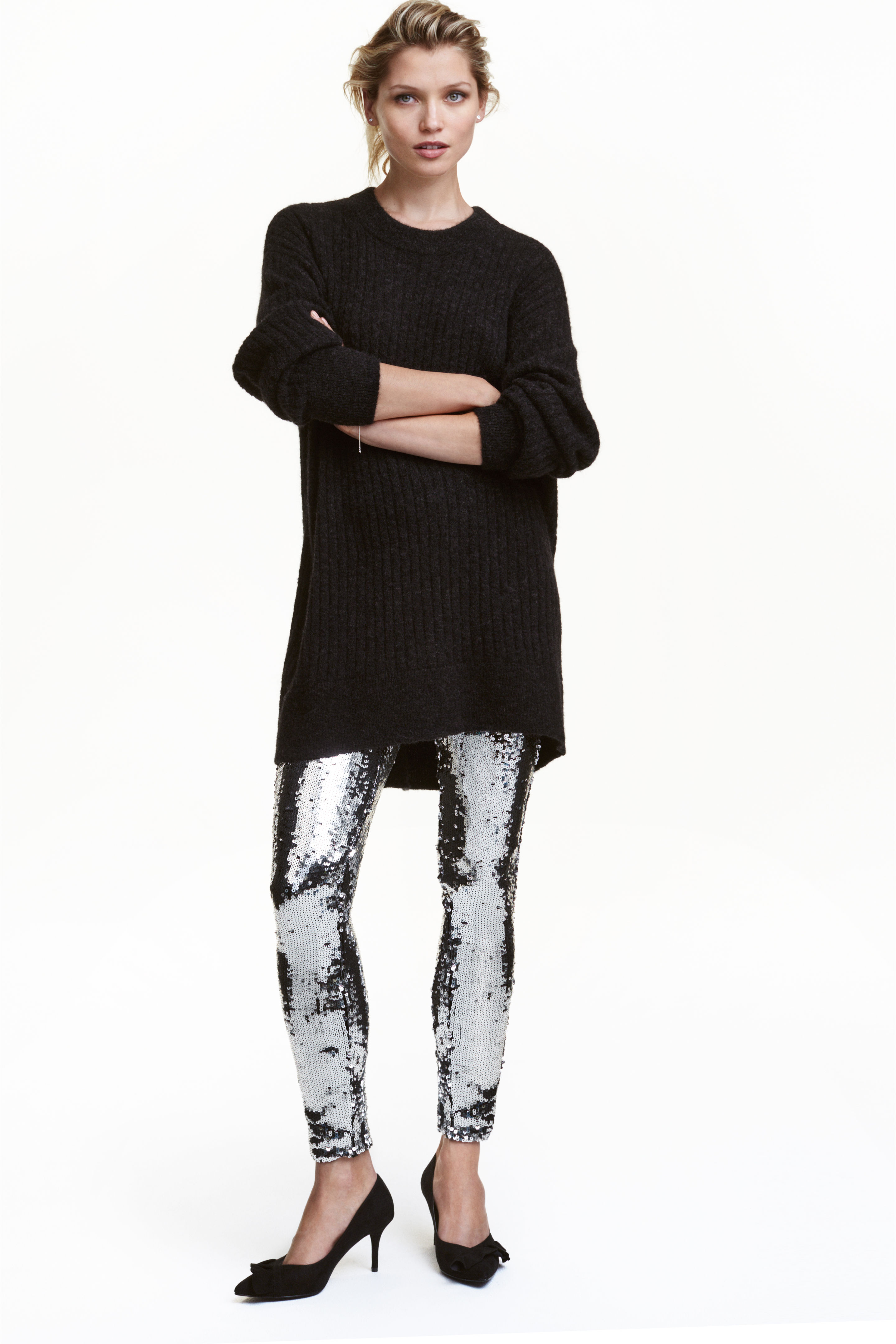 

Брюки H&M 40 серебристый 4107784