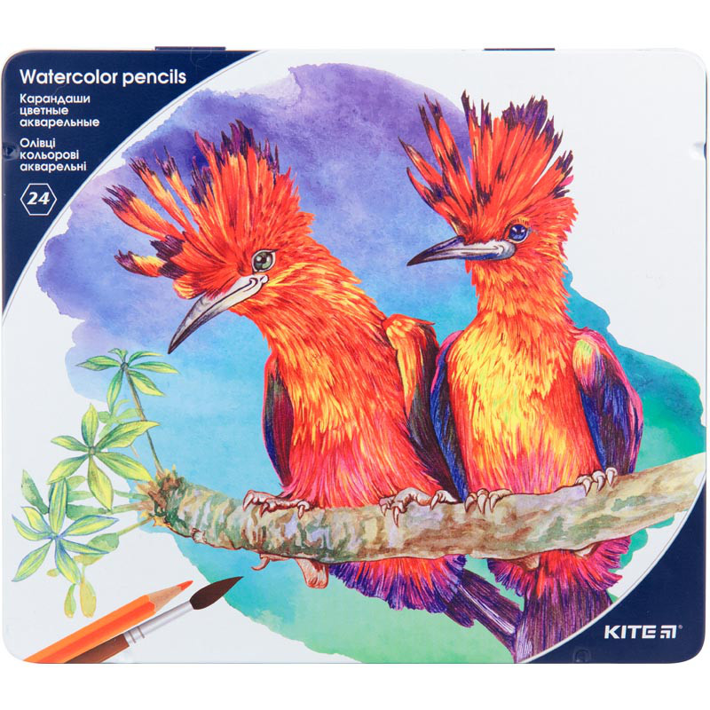 

Карандаши акварельные Kite трёхгранные 24 цветов (K18-1053)