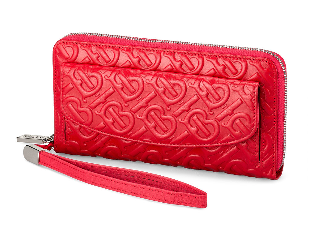 

Женский кошелек из кожи высшего сорта на молнии Burberry 5636 E Red красный