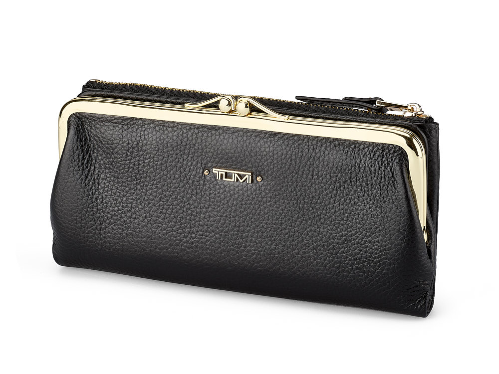 

Женский кошелек из натуральной кожи TUMI 1056 A Black Черный