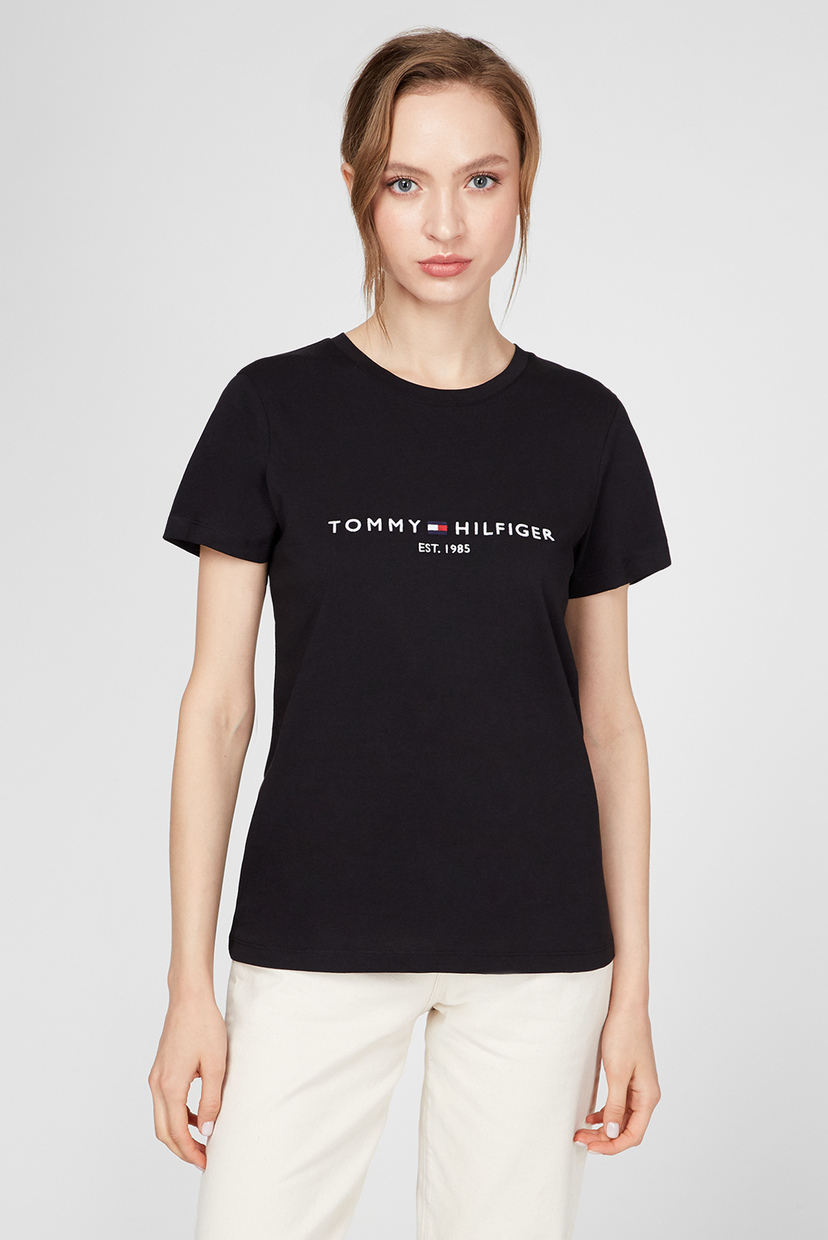 

Женская черная футболка Tommy Hilfiger S WW0WW28681
