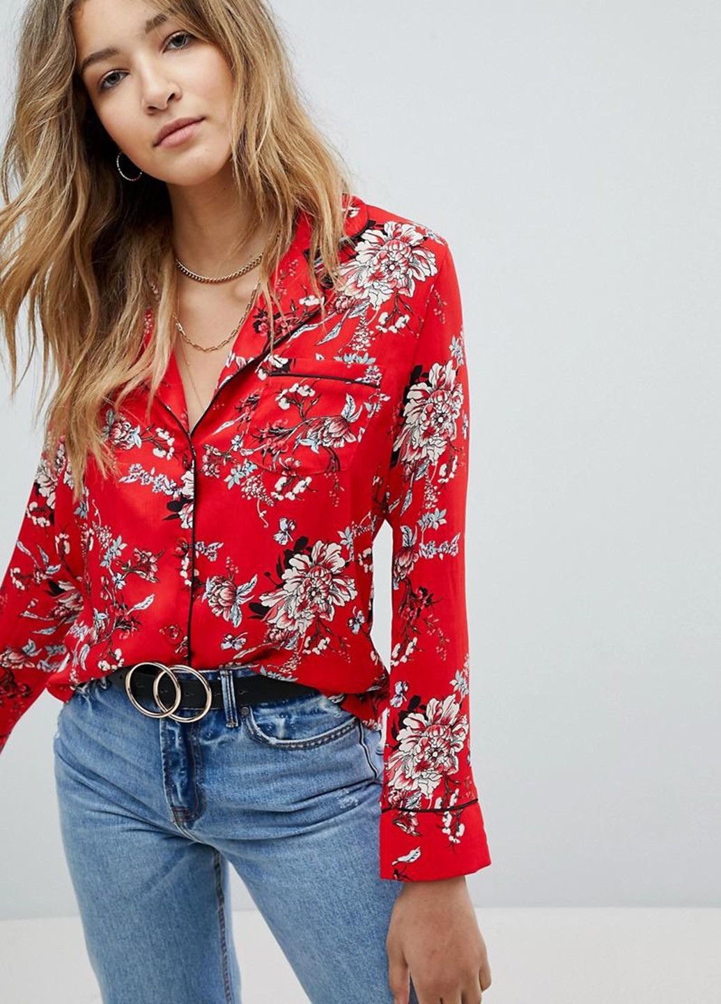 

Блуза Missguided XL повседневная красный 0820BLMG0001