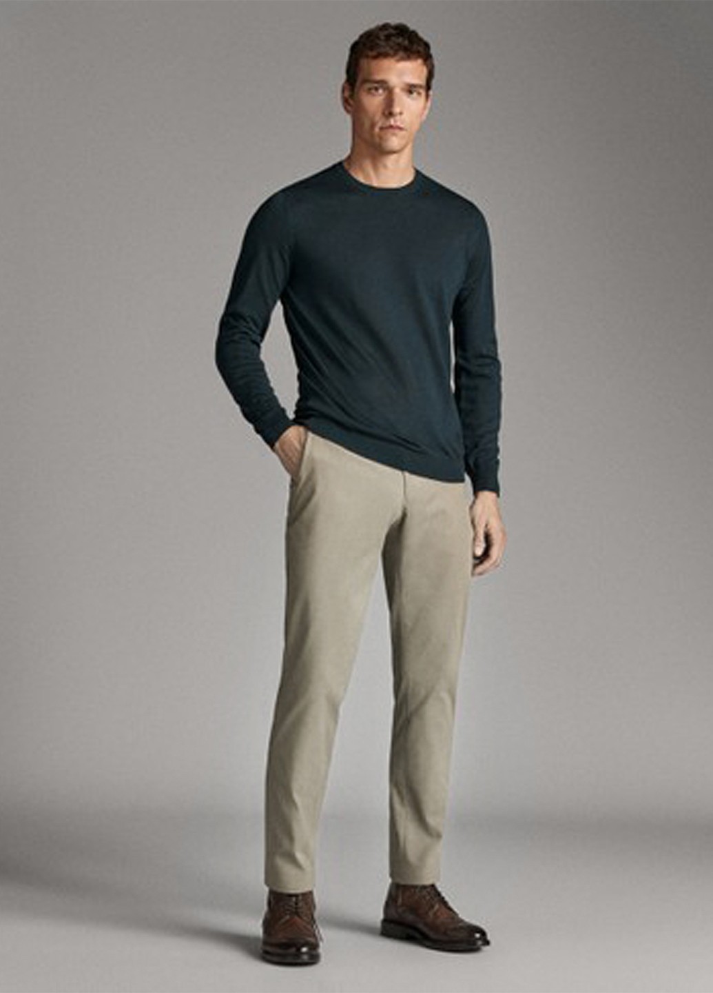 

Брюки Massimo Dutti 710 42 темно - бежевый 07200074434710