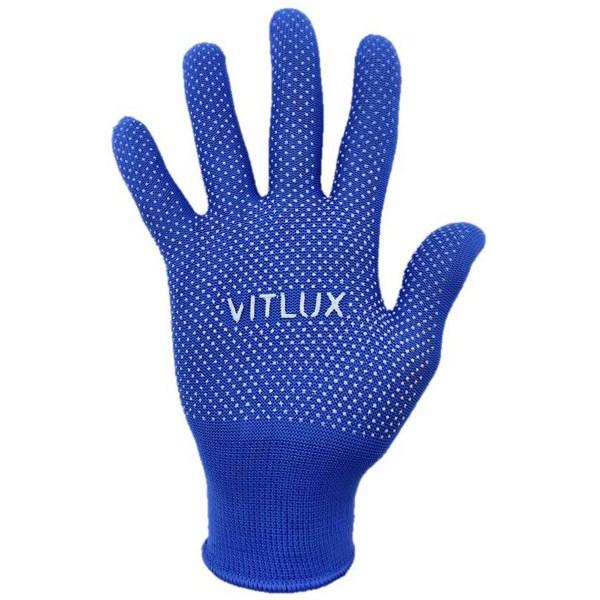 

Перчатки рабочие VitLUX Микроточка синие