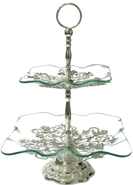 

Фруктовница Flowers 2-х ярусная декоративная 25х18х39см Samp;T ST-37252