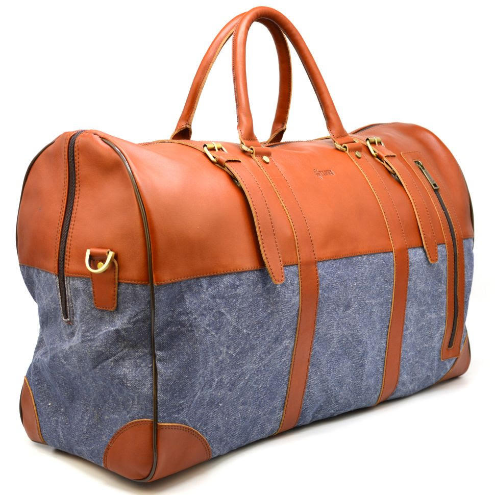 

Большая дорожная сумка из кожи и текстиля Canvas TARWA TRWGB-1633-4lx