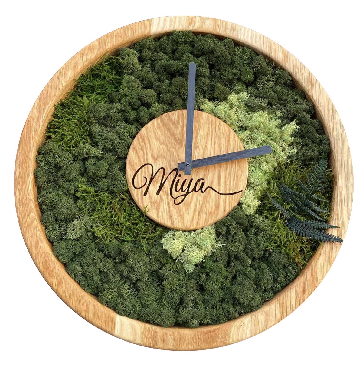 

Настенные часы из мха SO Green Соу Грин деревянные с лого 50 см