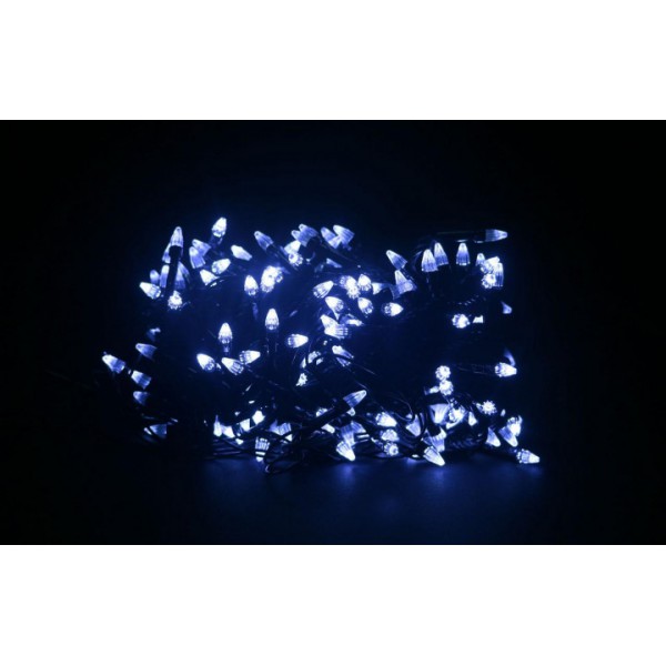 

Гирлянда с черным проводом конусные лампочки 400LED 40 м Синий Prolight