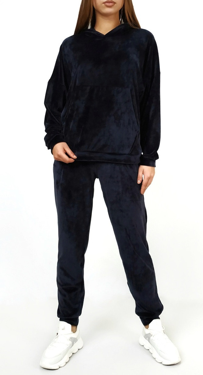 

Велюровый костюм с капюшоном Classic Style 0704 46 синий