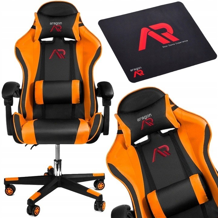 

Кресло геймерское ARAGON TRICOLOR Orange + игровой коврик в подарок