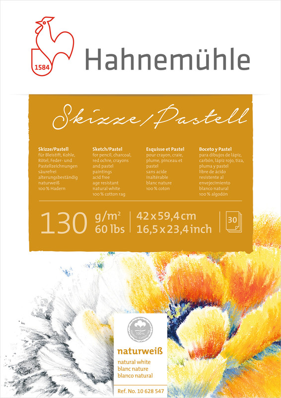 

Блок для пастели Hahnemuhle Skizze 30л 130г 100% хлопок А3