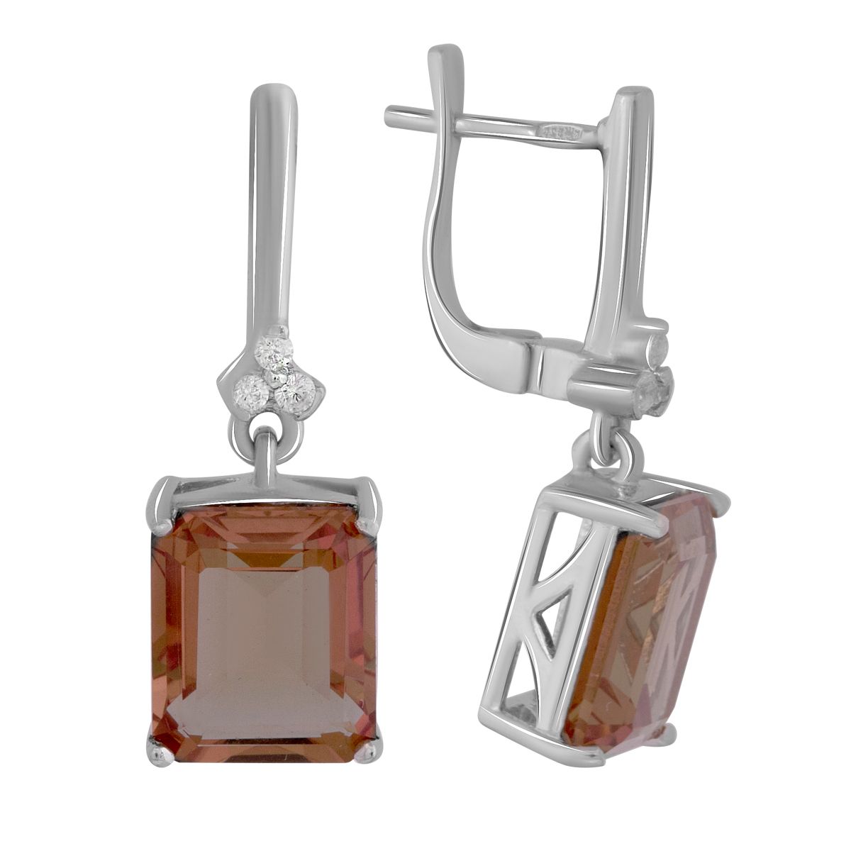 

Серебряные серьги с Султанит султанитом 10.95ct