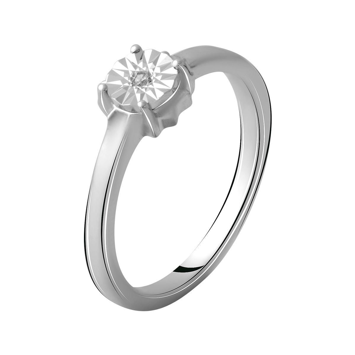 

Серебряное кольцо с натуральными бриллиантом 0.01ct 16 размер