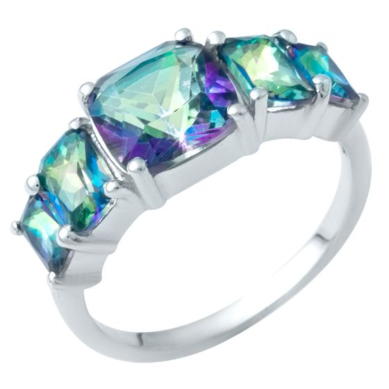 

Серебряное кольцо с натуральным мистик топазом 2.888ct 18 размер