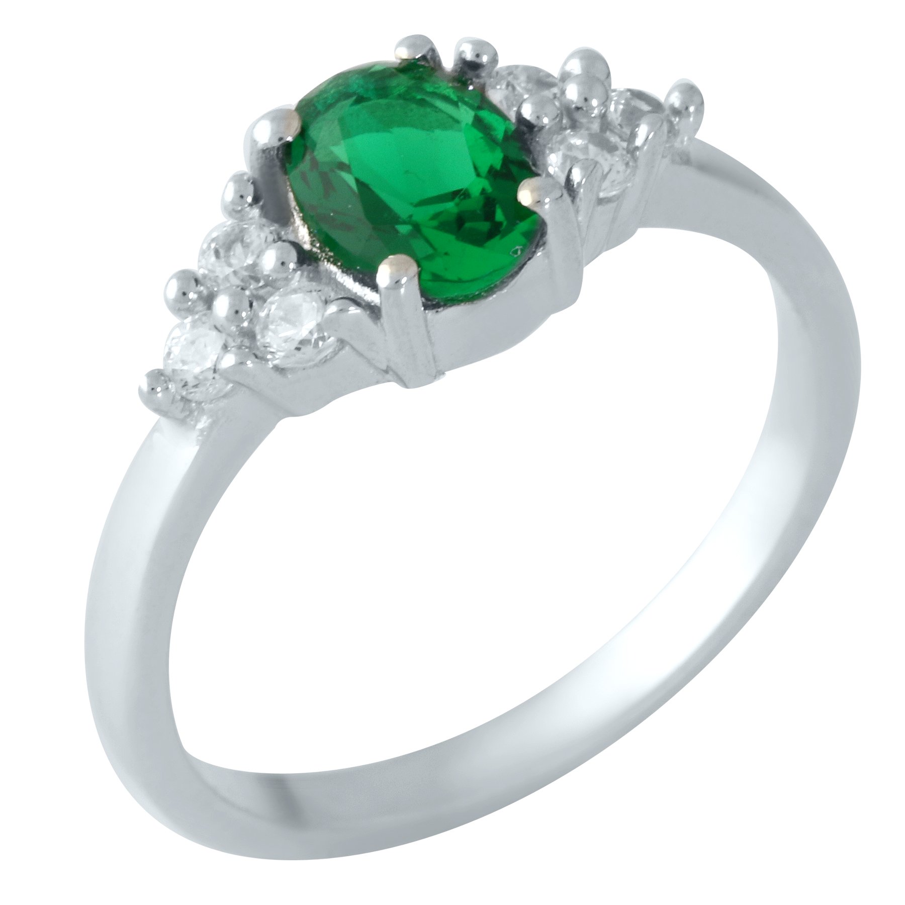

Серебряное кольцо с изумрудом nano 0.995ct 16 размер