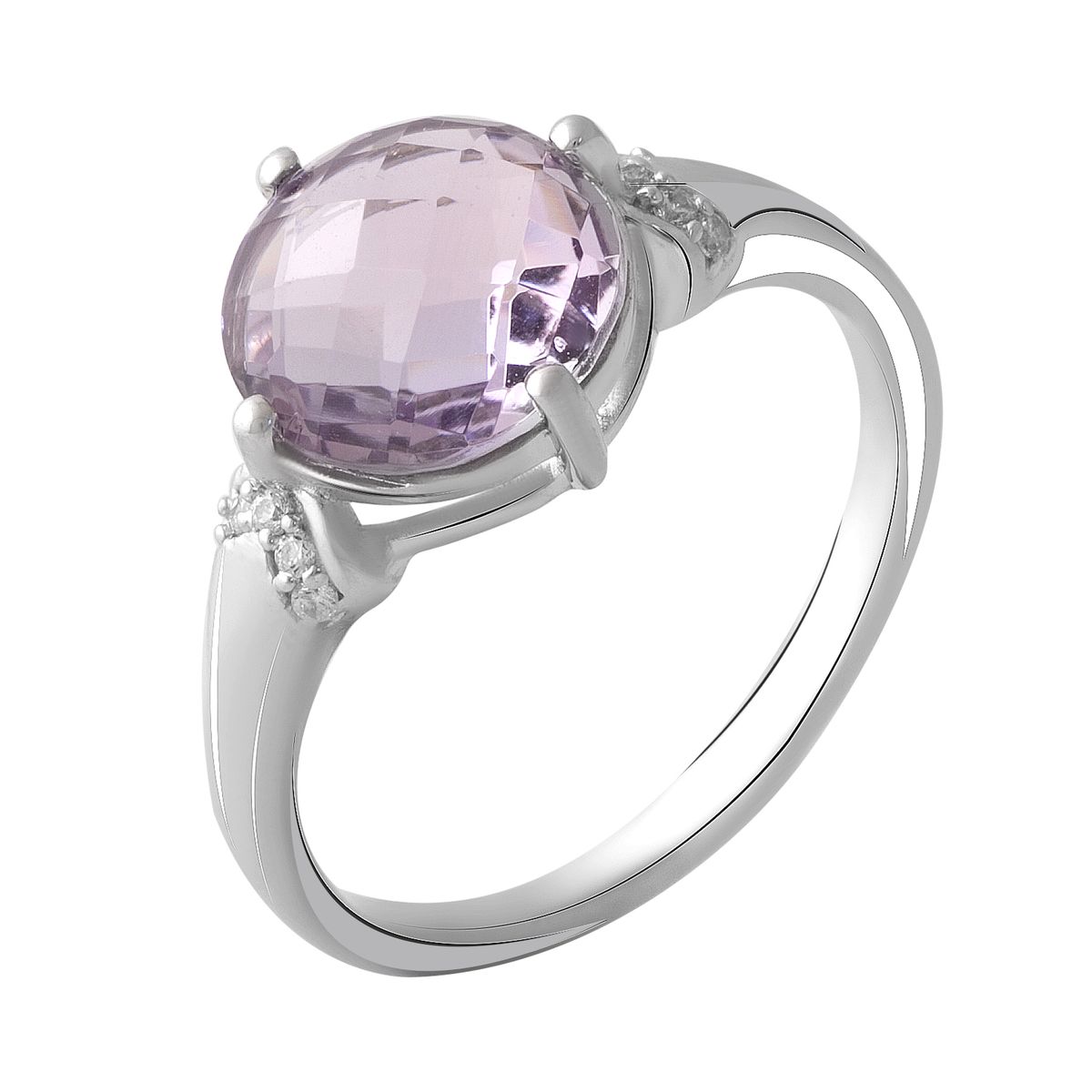 

Серебряное кольцо с натуральным аметистом 3.16ct 17.5 размер