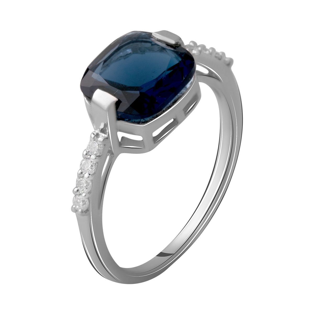 

Серебряное кольцо с сапфиром nano 2.468ct 18.5 размер