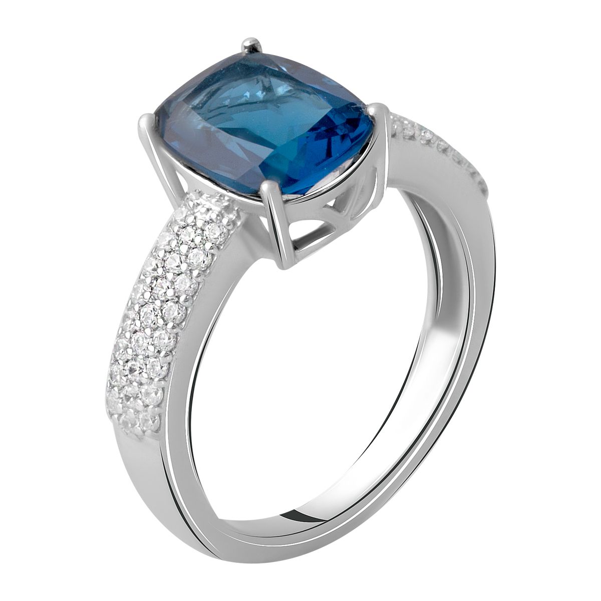 

Серебряное кольцо с натуральным топазом Лондон Блю 2.803ct 17 размер