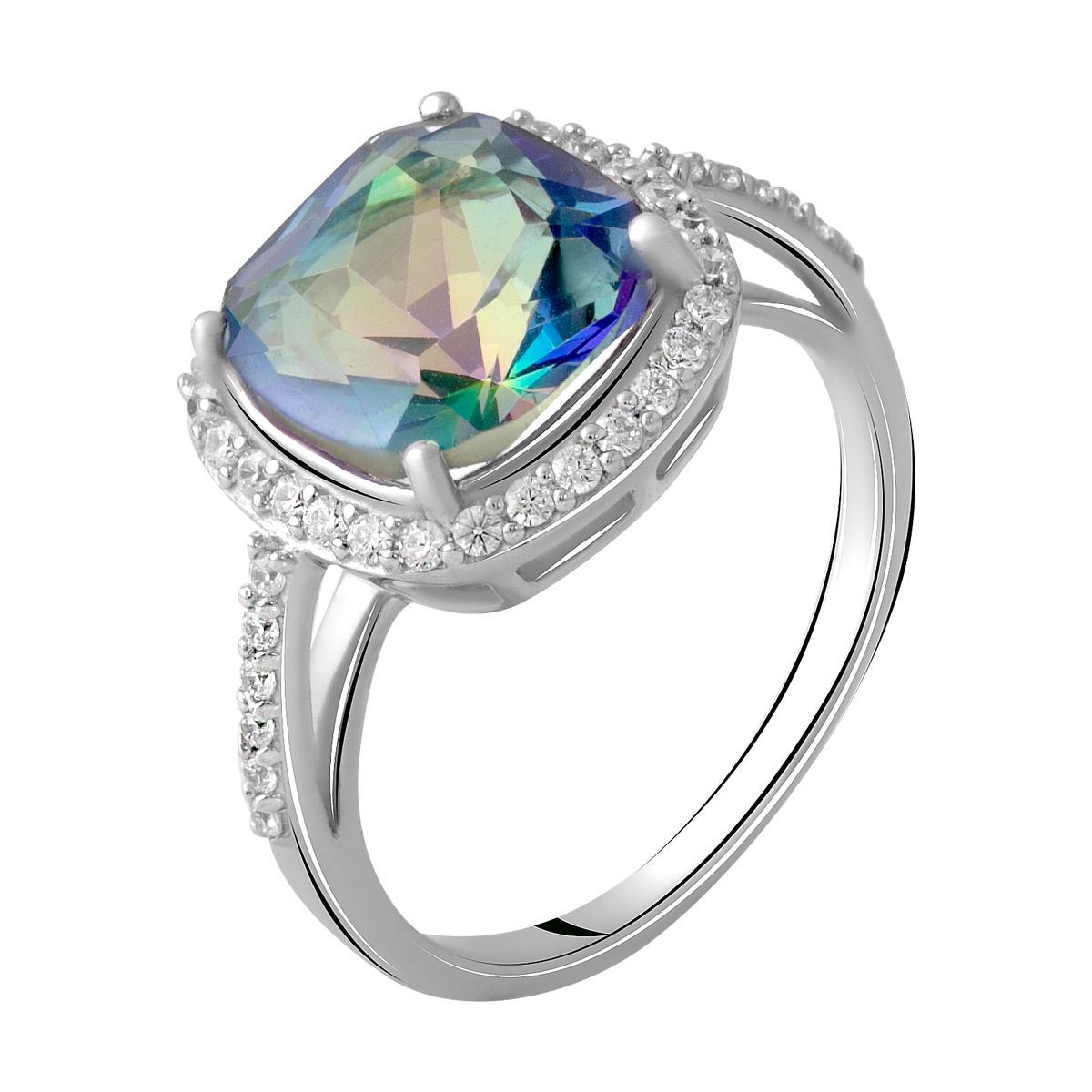 

Серебряное кольцо с натуральным мистик топазом 3.938ct 18.5 размер