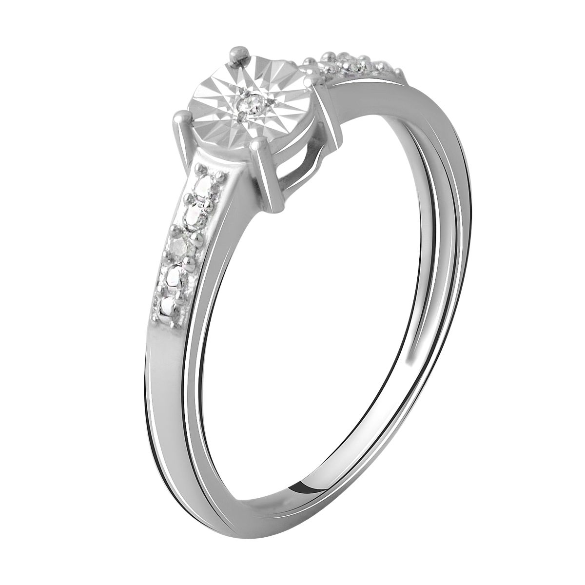 

Серебряное кольцо с натуральными бриллиантом 0.03ct 17.5 размер