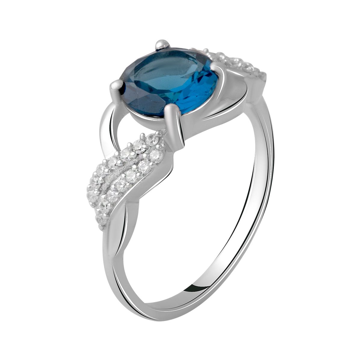 

Серебряное кольцо с натуральным топазом Лондон Блю 1.708ct 17.5 размер