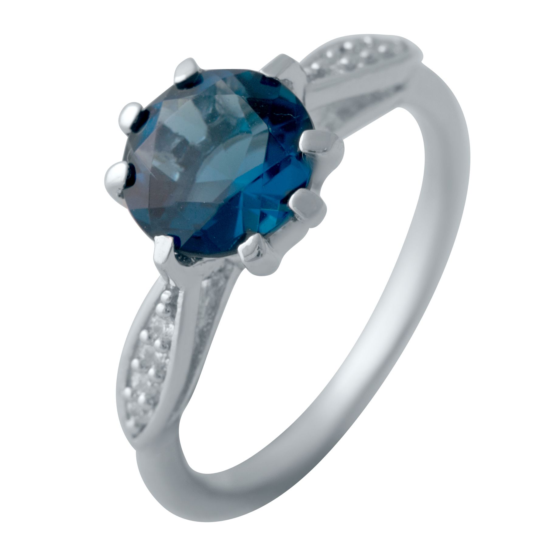 

Серебряное кольцо с натуральным топазом Лондон Блю 17 размер