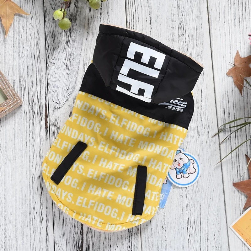 

Куртка для собак с капюшоном Elfidog Street 2XL Black-Yellow
