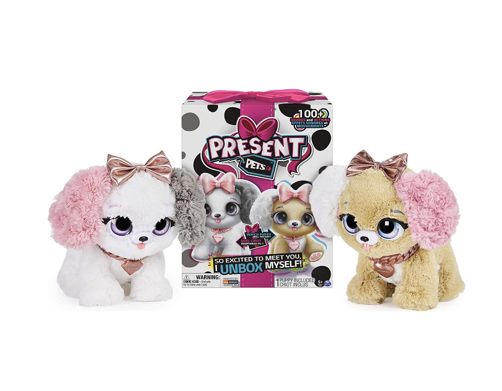 

Интерактивная игрушка Present Pets Щенок белый бежевый Презент Петс