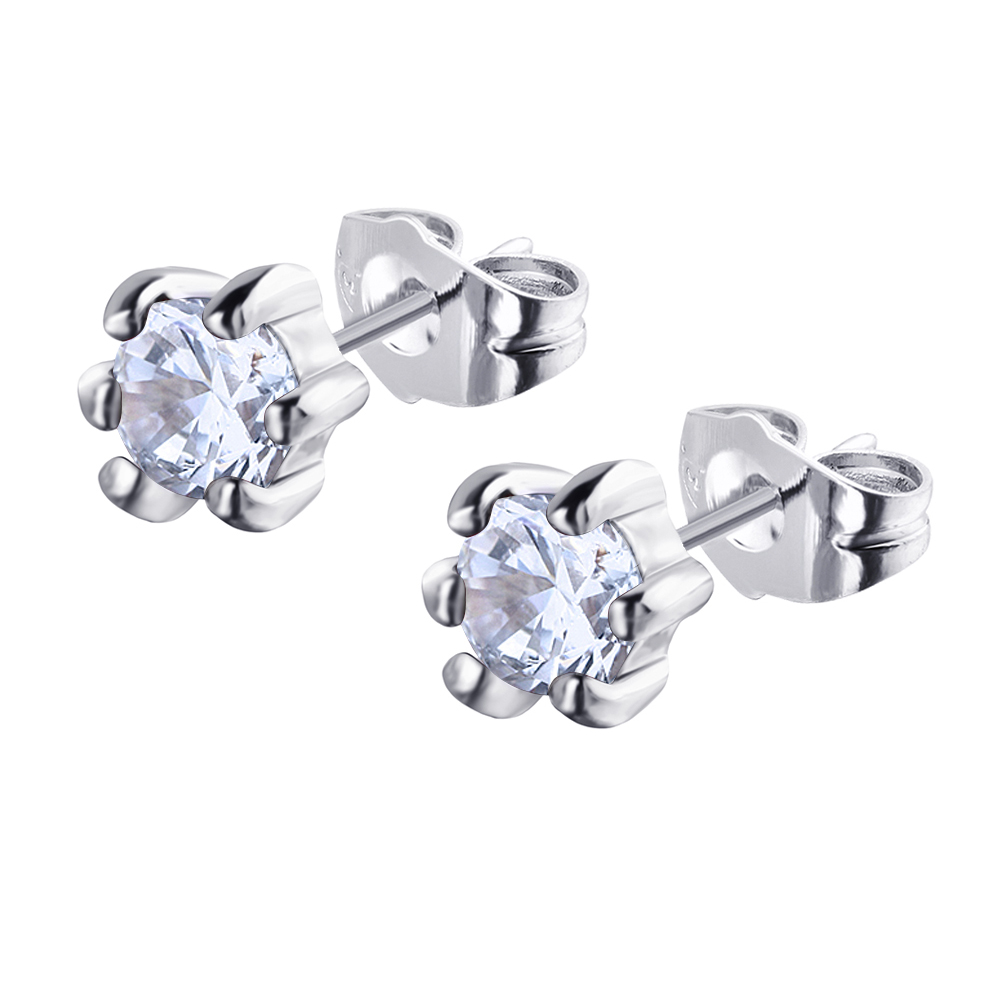 

Серьги-пусеты Искринка DiaDemaGrand Серебряный с белым камнем (0518123-15-2)