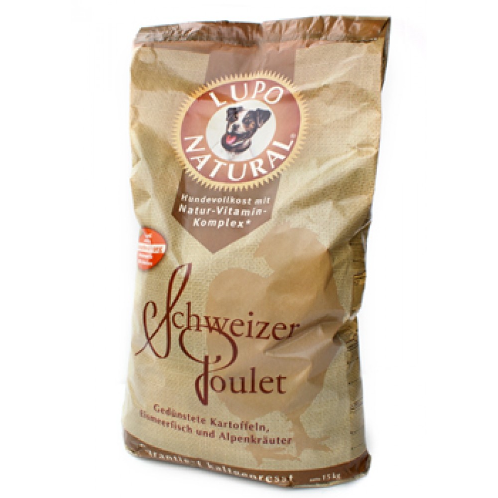 

Сухой корм LUPOSAN Lupo Natural Swiss Chicken для взрослых собак всех пород (курица) 15 кг