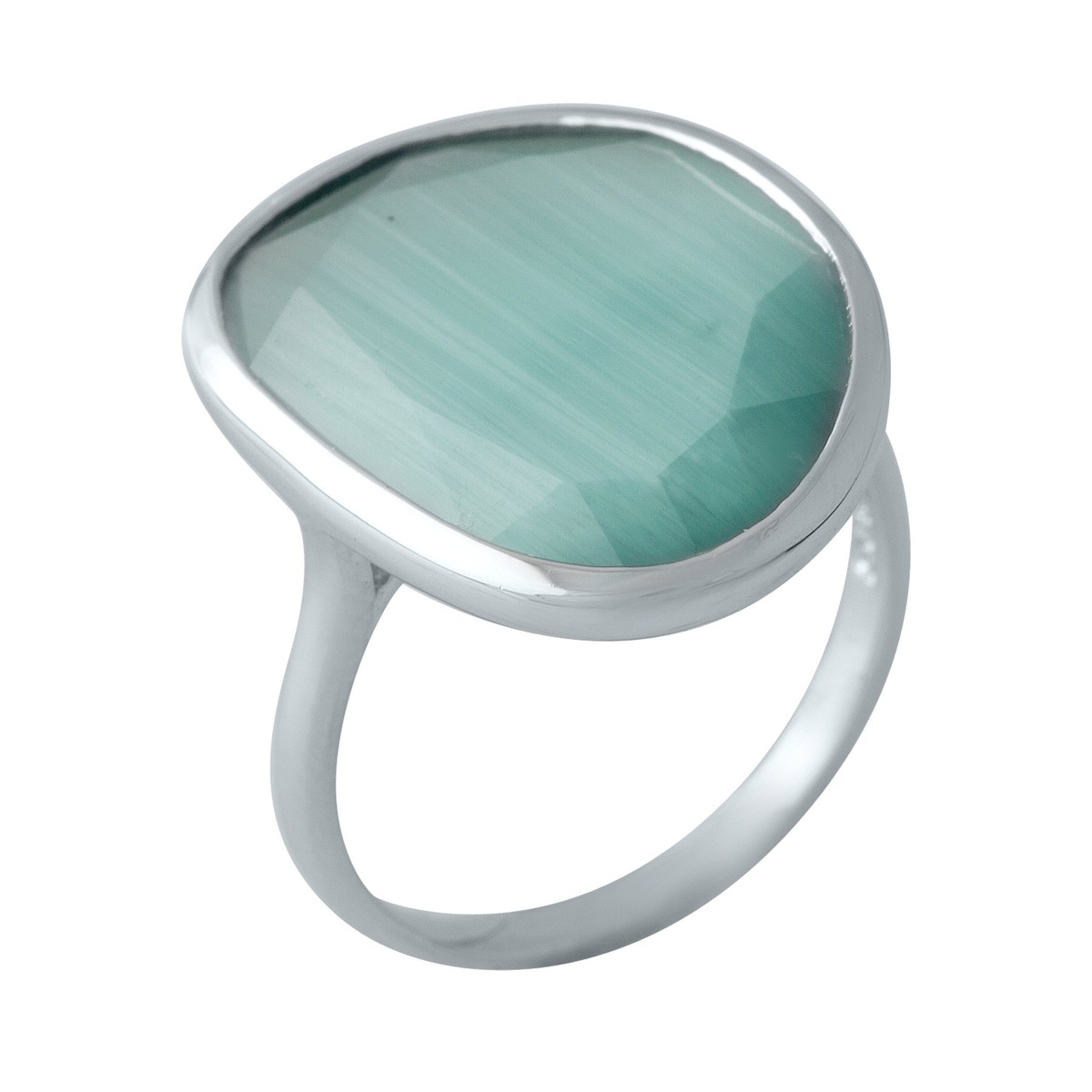 

Серебряное кольцо SilverBreeze с кошачим глазом 18 размер