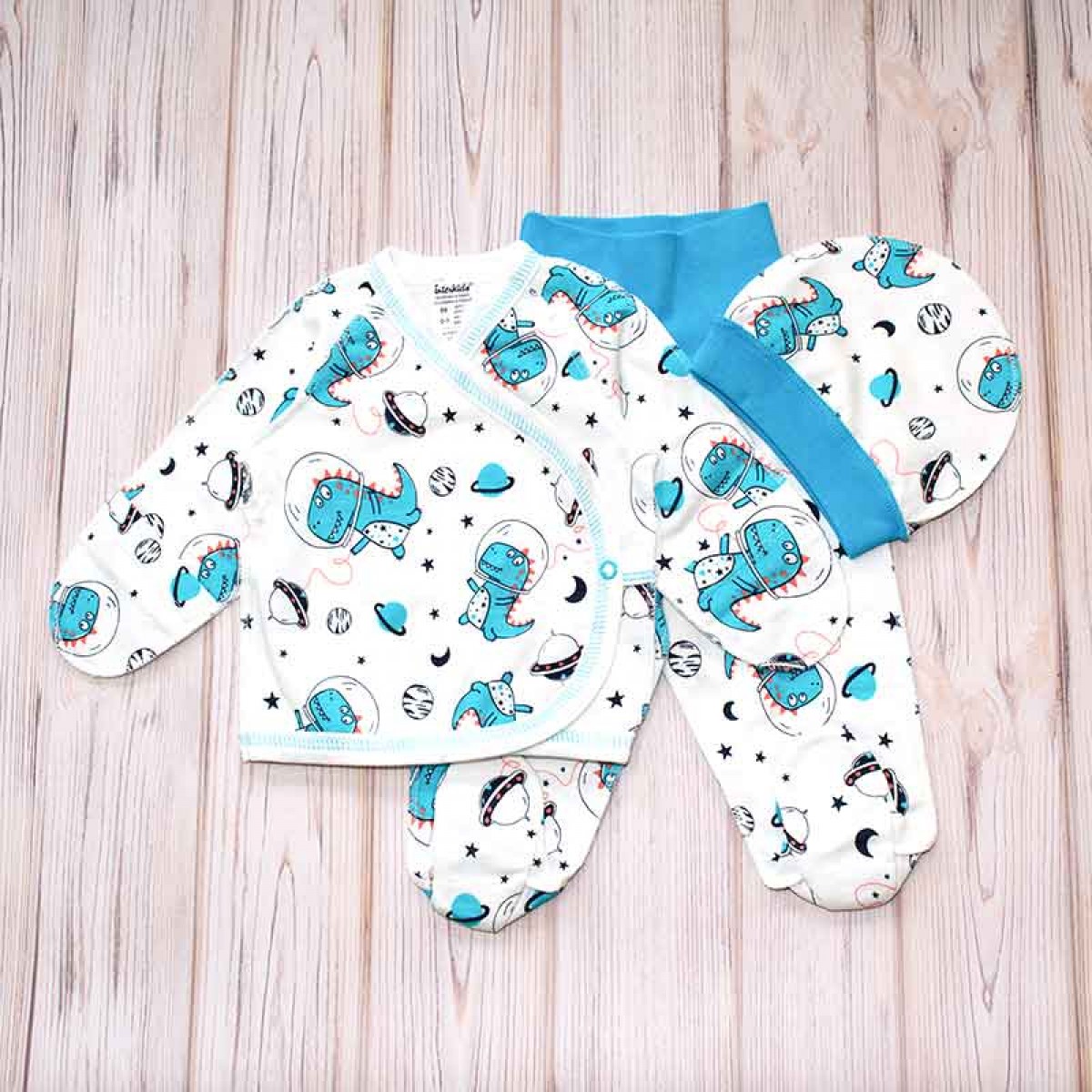 

Комплект Динозавры Interkids 56см Белый с голубым 4535