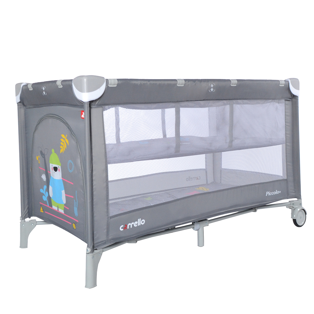 

Манеж- кроватка CARRELLO Piccolo+ CRL-9201/2 Ash Grey со вторым дном+ сумка-переноска в комплекте