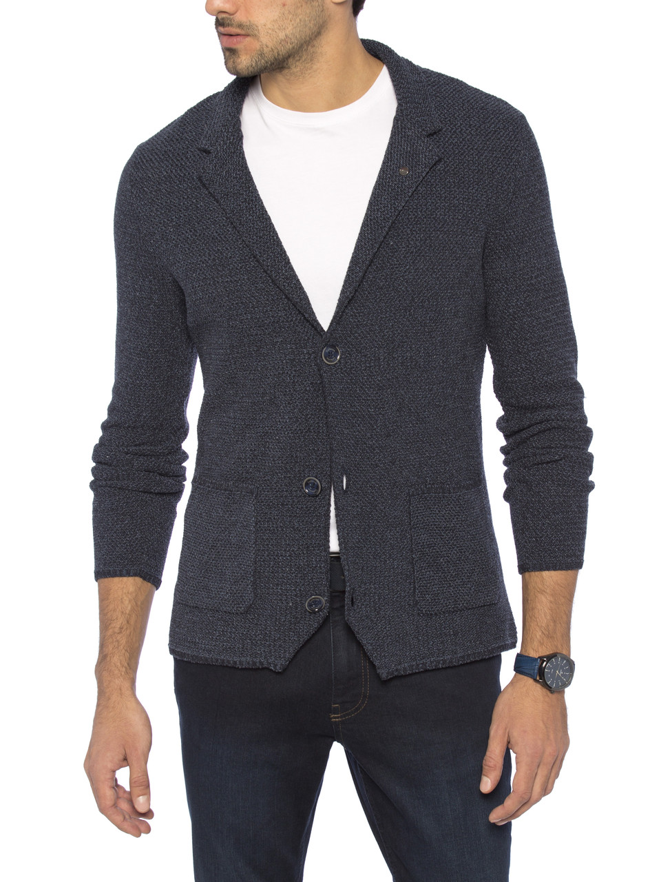 

Мужской пиджак LC Waikiki с 2-мя накладными карманами, на пуговицах XXL Синий (LCWKnitwear-1490-4)