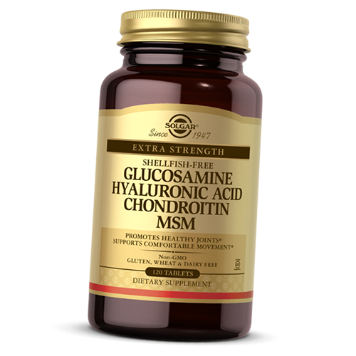 

Глюкозамин Хондроитин МСМ плюс Гиалуроновая кислота, Glucosamine Hyaluronic Acid Chondroitin MSM, Solgar 120таб (03313001)