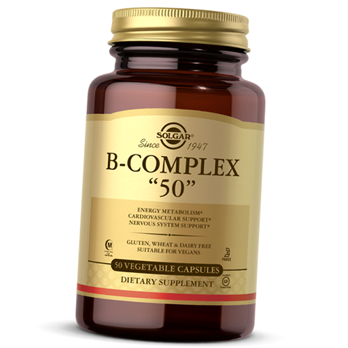 

Витамины группы В, B-Complex 50, Solgar 50вегкапс (36313003)