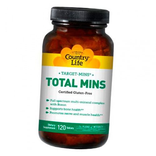 

Мультиминеральный комплекс, Total Mins, Country Life 120таб (36124018)