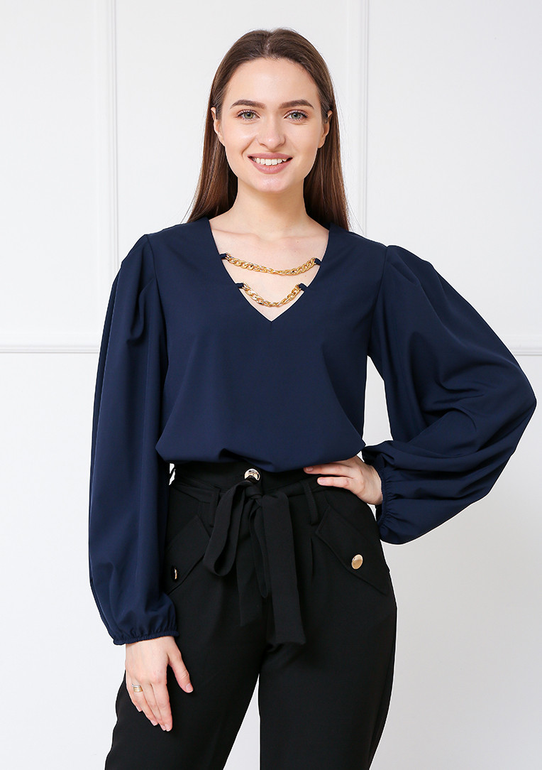 

Женская блуза Fashion Girl "Palmer" - темно-синий, Женская блуза Fashion Girl "Palmer" 46-48 темно-синий