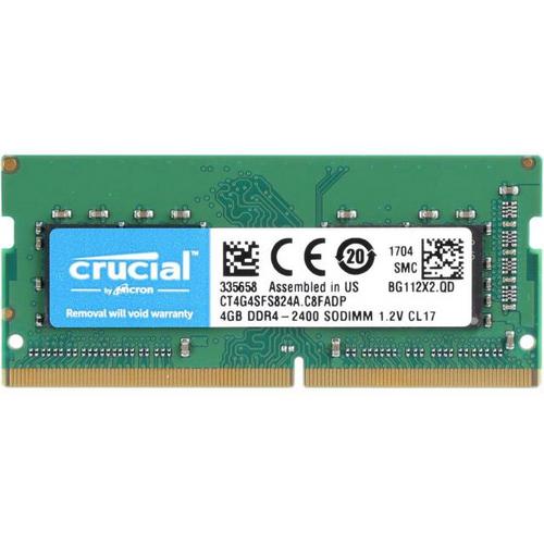 

Модуль памяти Crucial DDR4 2400 4GB, SO-DIMM, Retail CT4G4SFS824A