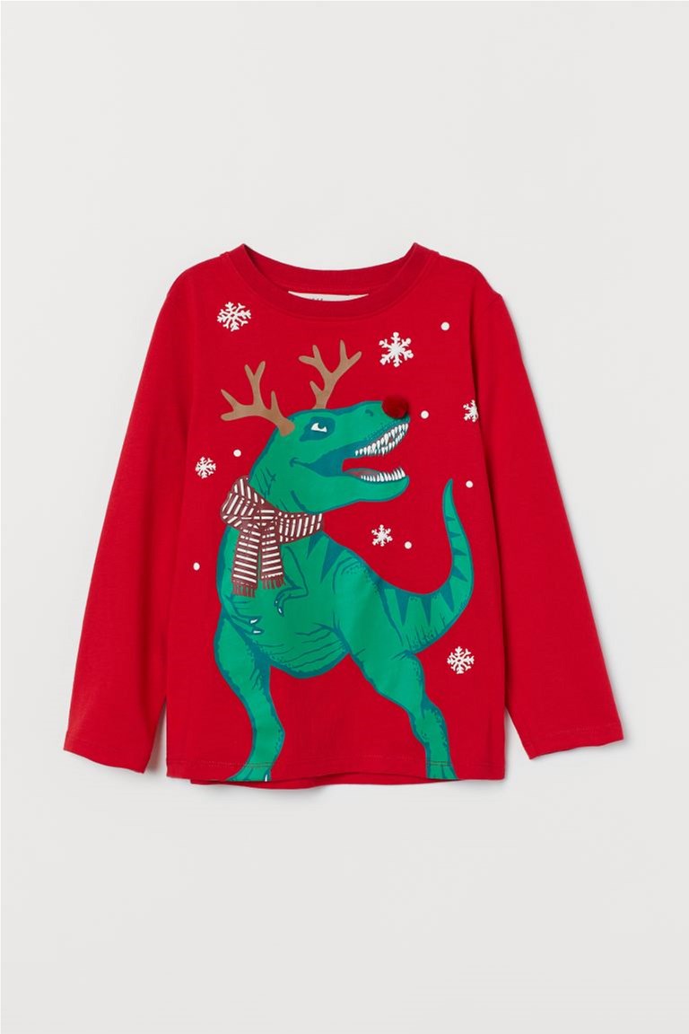 

Футболка с длинным рукавом H&M 0746307 0 NY 110-116 см Красная