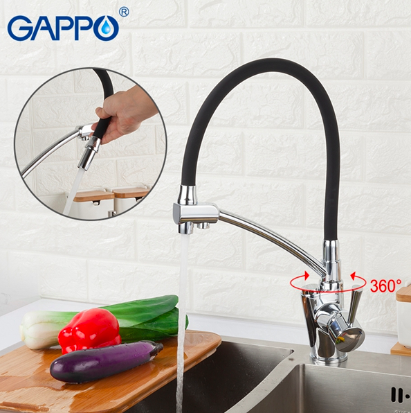 

Смеситель для кухни с подключением фильтра питьевой воды хром Gappo G4398-11