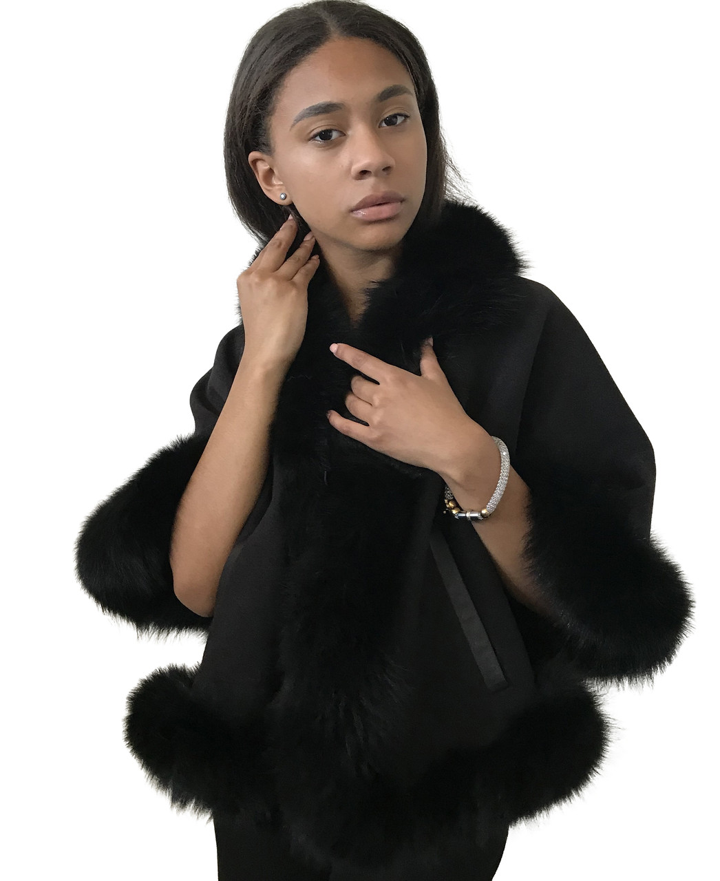 

Пончо Кейп Пальто RizhikOva 45 см Black Oversize RO-1144